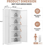 61-Inch White Metal Kitchen Pantry Cabinet with 4 Adjustable Heavy-Duty Shelves (110lb Capacity), Freestanding Storage Organizer for Pantry, Kitchen, Living Room