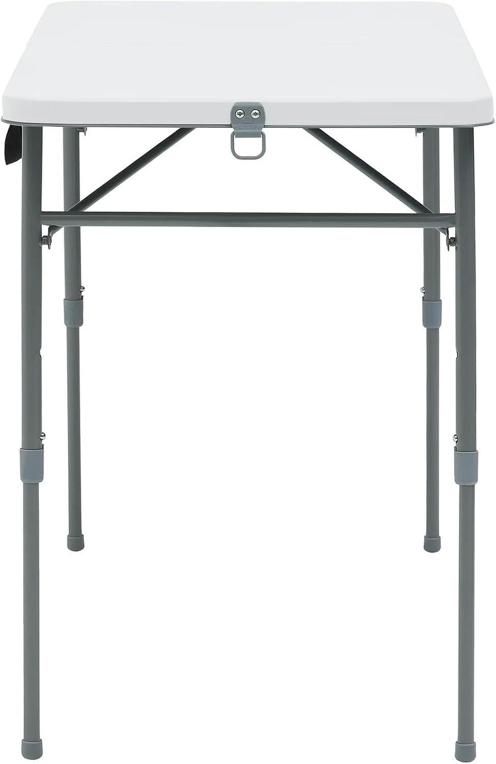 40" L x 20" W Plastic Adjustable Height Fold-in-Half Folding Table, White