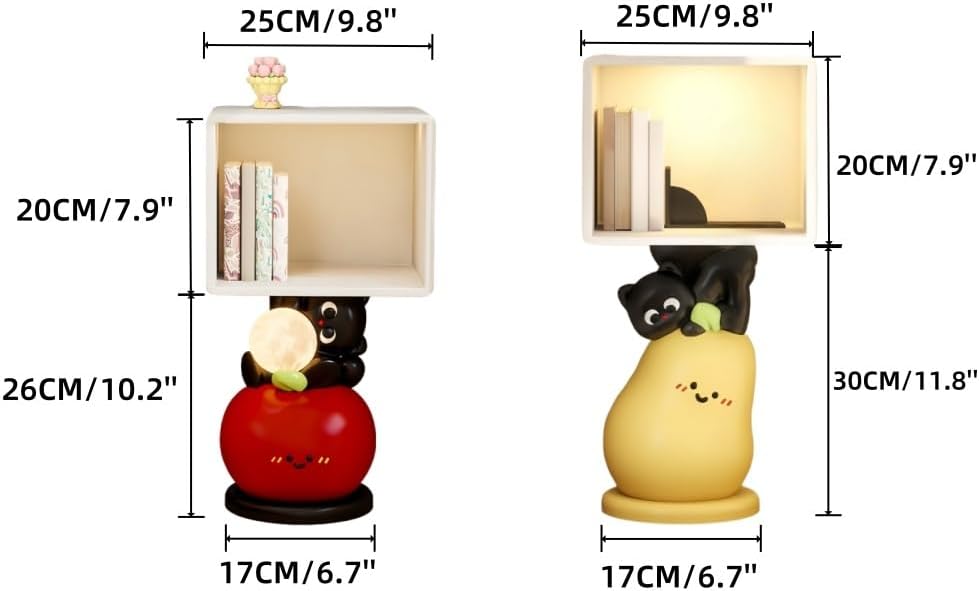 Narrow Bedside Table, Mini Cartoon Bedside Cabinet, Cute Cream Style Nightstand, Night Stand for Bedroom, Living Room(Yellow)