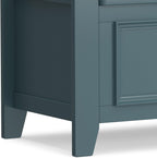 SIMPLIHOME Amherst Entryway Storage Bench - 48 inch Wide Solid Wood Hallway Seat in French Blue, Transitional Bench for Entryway or Living Room with Lift-Up Lid and Spacious Storage