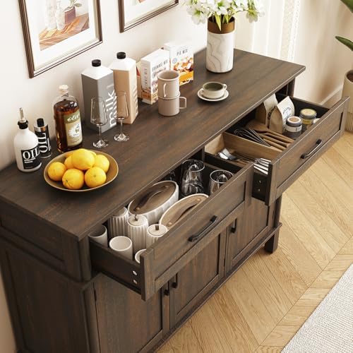 ONBRILL 48 Inch Buffet Cabinet with Storage, Brown