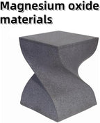 Design Side Table Magnesium Oxide End Table for Patio Living Room Bedroom Night Stand for Small Spaces(Grey)