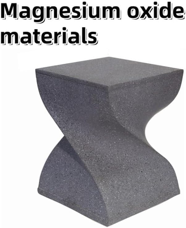 Design Side Table Magnesium Oxide End Table for Patio Living Room Bedroom Night Stand for Small Spaces(Grey)