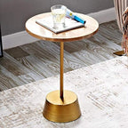 Telephone Table, Solid Wood Sofa Side Table Pedestal Tables Sofa & Console Tables Telephone Tables Round Living Room Side Table(Color:Wood Color,Size:15.7415.742