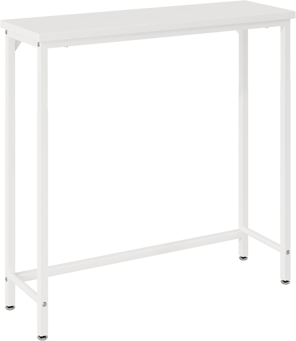 Narrow Entryway Console Table & Sofa Side Table - Industrial Hallway Table for Small Spaces, Behind Couch Table, Multi-Functional Living Room Bedroom Office,White, 29.5" x 9.4" x 29.5"