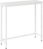 Narrow Entryway Console Table & Sofa Side Table - Industrial Hallway Table for Small Spaces, Behind Couch Table, Multi-Functional Living Room Bedroom Office,White, 29.5" x 9.4" x 29.5"