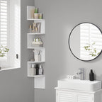 VASAGLE Corner Shelf Wall Mount, 5-Tier Floating Corner Bookshelf, Plant Shelf for Bedroom, Living Room, Bathroom, Home Office, Cloud White