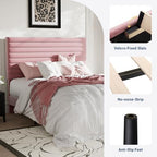 Allewie Full Bed Frame, Velvet Upholstered Bed with Adjustable Headboard
