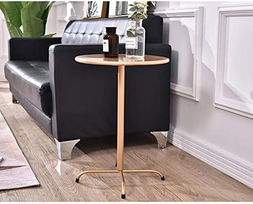 Telephone Table, Round Metal Coffee/Telephone/Bedside Table,Living Room Sofa Side Table,Removable Design,4 Metal Foot Base(Gold-15.74 * 21.65in