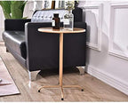 Telephone Table, Round Metal Coffee/Telephone/Bedside Table,Living Room Sofa Side Table,Removable Design,4 Metal Foot Base(Gold-15.74 * 21.65in