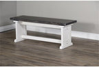 Pemberly Row 4-Pieces Dining Set Wood, Rectangular in Brown (36" H x 75" W x 56" D) for Kitchen, Dining Room with Table, Reversable Benches, and Storage Space