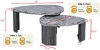 39" Durable Marble Laminate Nesting Coffee Table, Boo Coffee Table with Nested Structure, Nesting Side Tables with MDF Build for Modern Living Spaces, Gray