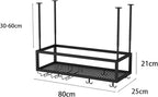 Adjustable Ceiling Wine Glass Rack - Iron Hanging Wine Bottle Holder 11.8-23.6 Inch Height Wall-Mounted Wine Shelf for Kitchen Bar Cafe - 80cm Size