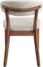 2Pcs Upholstered Wood Dining Chair, Cherry Color