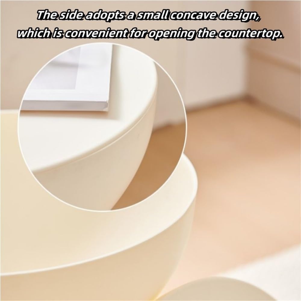 Cute Side Table, Round Sofa End Table with Hidden Storage, Versatile Nightstand, Accent Table for Living Room, Bedroom and Entryway(Blue)