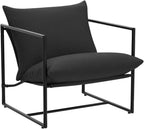 Zinus Aidan Sling Accent Chair, Metal Framed Armchair with Shredded Foam Cushioning, Black