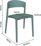 LESHI Plastic Dining Chairs,Modern Dining Chairs Quick Assembly Simple Kitchen Chairs for Indoor or Outdoor (Cyan Blue, 3 Pack)