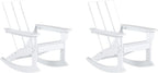 WestinTrends Ashore Patio Rocking Chairs Set of 2, All Weather Poly Lumber Plank Adirondack Rocker Chair, Modern Farmhouse White Rocking Chairs for Porch Garden Backyard and Indoor
