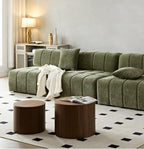 Nested Table Set 2 Pieces, MDF Coffee Table Set Living Room/Lounge Area(Brown)