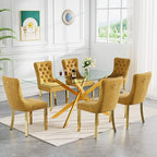 HomVent 60'' Rectangle Glass Dining Table Set for 6 | Glass Kitchen Table Chairs Set, 7PCS Modern Dining Room Table Set with 6 Dining Chair for Home Dining Room Kitchen