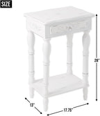 Accent Plus 34353 Carved White Side Table, Multicolor