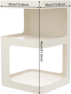 Modern Side Table for Couch, End Tables for Small Spaces, Metal nightstand, Accent Desks with Storage for Living Room, Office, Bedroom, and Cloakroom