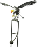 Red Carpet Studios Garden Stake Metal Rocker Gardening Yard Art, 58.5" Tall with 38" Wingspan, Bald Eagle