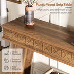 Tribesigns 70.9 Inch Extra Long Console Table for Entryway, 2-Tier | Narrow Sofa Table, Behind Couch Table, Farmhouse Entryway Table with Storage, for Living Room, Hallyway, Foyer, Rustic Brown