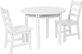 Lipper International Child's Round Table with Shelf and 2 Chairs, White