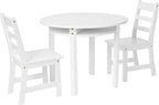 Lipper International Child's Round Table with Shelf and 2 Chairs, White