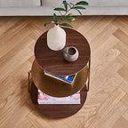 Telephone Table, End Table,Black Walnut Stainless Steel Titanium-Plated Side Table,Multi-Functional Small Side Table,Sofa Side Table,Telephone Desk,3-Layer Coffee Table