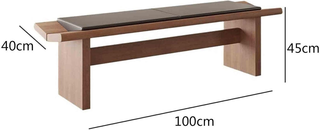 Modern Wooden Long Shoe-Changing Bench for Bedroom Dressing Room Leather Bed end Upholstered Entryway(XS)