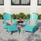 Costaelm Adirondack Chair Footrest Foldable Ottoman, Folding Ottoman Outdoor Foot Rest for Patio Waterproof, Adirondack Ottoman Outdoor, Turquoise