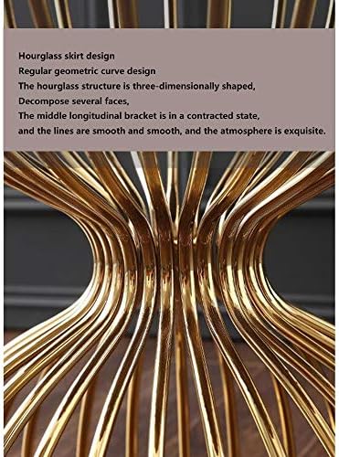 Telephone Table, Marble Round Metal Side Table,Living Room Sofa Side Table,Telephone Table,Hourglass Shape,for Living Room,Champagne Gold (Color:Champagne Gold,Size:19.68