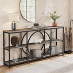 Tribesigns Extra Long Console Table, 70.9" Sofa Table with 3 Tier Shelves | Narrow Sofa Tables with 3 Tier Wood Storage Shelves, Industrial Metal Frame for Entryway Hallway Living Room Behind Couch