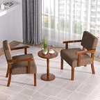 FAGAGA Accent Chairs Set of 2, 2 Solid Wood Armchairs with Side Table | Living Room Chairs with Soft Thicken Cushion, Comfy Reading Chair for Bedroom, Waiting Room, Home Office, Easy Assembly