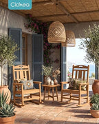 Ciokea Oversized Outdoor Rocking Chairs Set of 2, 380lbs Heavy-Duty Large Patio Rocker, High Back Cozy Porch Chairs, Weather Resistant Patio Rocking Chairs for Outside, Fire Pit, Deck, Teak