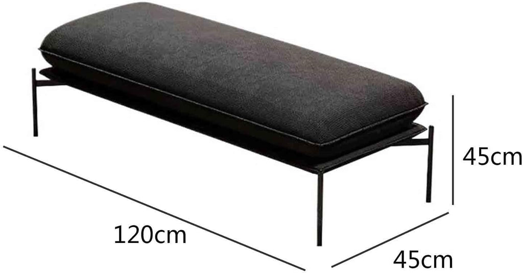 Modern Stainless Steel Bed end Stool Bedroom Resting Clothing Store Fabric Shoe Changing Entryway(Medium)