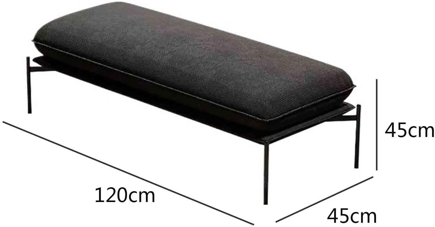 Modern Stainless Steel Bed end Stool Bedroom Resting Clothing Store Fabric Shoe Changing Entryway(Medium)