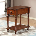 Telephone Table, European Style Sofa Side Table,Square Telephone Table,Living Room Side Cabinet,Nightstand with Drawer,End Table(Brown)(Color:Walnut Color,Size:22.0414.17