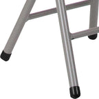 Flash Furniture Micah Foldable Stool with Black Plastic Seat and Titanium Gray Frame | Lightweight, Compact, Easy Storage, Indoor Use