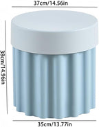 Storage Round Side End Table, Small Coffee Table with Stool Lids, Pla Sofa Table for Living Room, Home and Office(Blue)