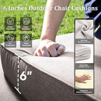 Luxury Outdoor Swivel Rocker Patio Chairs Set of 2 with 6-Inch Thick Cushions, High Back Swivel Patio Chairs Wicker Outdoor Gliders for Porch, Yard, Deck, Poolside, Grey/Beige