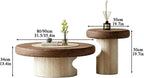 Set of 2 Modern Round Nesting Coffee Tables with Storage for Living Room | Round Coffee Table & Side End Table, Versatile Furniture for Living Room, Bedroom, Balcony(B,80cm/31.5in)