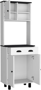 Kitchen Pantry Naomi, Kitchen, White/Black