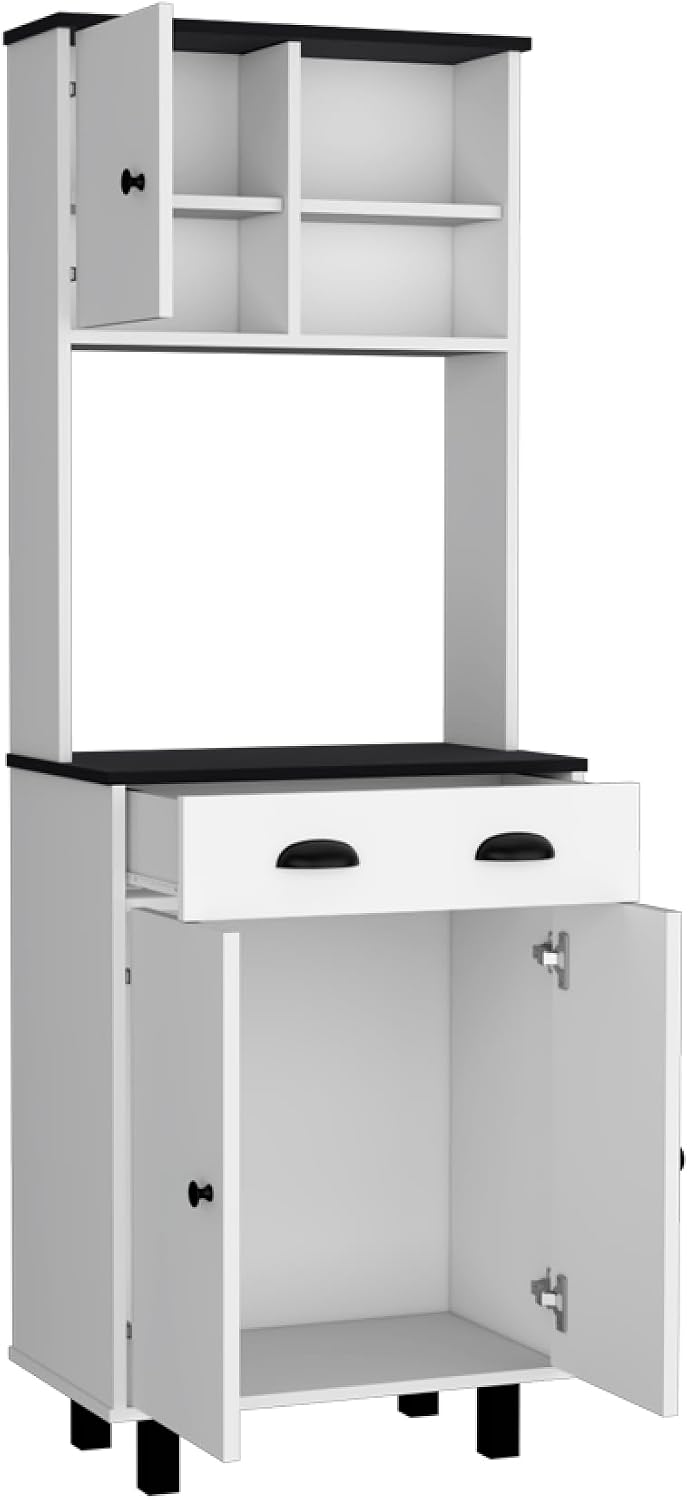 Kitchen Pantry Naomi, Kitchen, White/Black