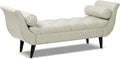 Jennifer Taylor Home Alma Tufted Flared Arm Entryway Bench, Taupe Polyester