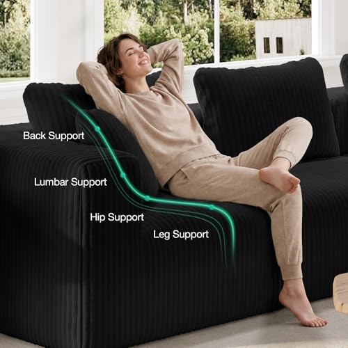 Novilla Modular Sectional Sofa, Modern Cloud Sectional Couch with Smarts Coil® Support, Upholstered Couch for Living Room Apartments Bedroom, No Assembly Required (Armless Chair)