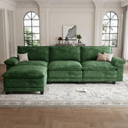 108" Modular Sectional Couch, L Shaped Cloud Sofa for Living Room | Comfortable Foam Cushions, Sturdy Frame, Appealing Appearance, Easy Assembly, Soft Chenille, Modular Design, Green