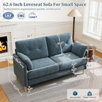 Hanherry Loveseat Sofa, 62.6" Small Couch for Living Room, Comfy Chenille Fabric Love Seat for Bedroom with Throw Pillow,Removable Cushion Cover,Couches for Small Space,Apartment,Dorm